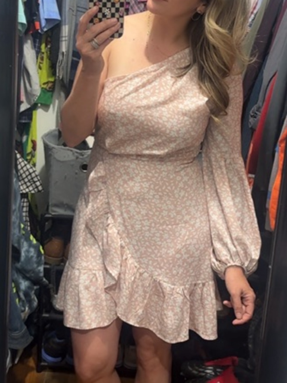 One-Shoulder Wrap Style Dress